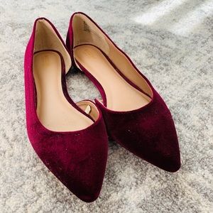 Mossimo velour flats, size 8.5
